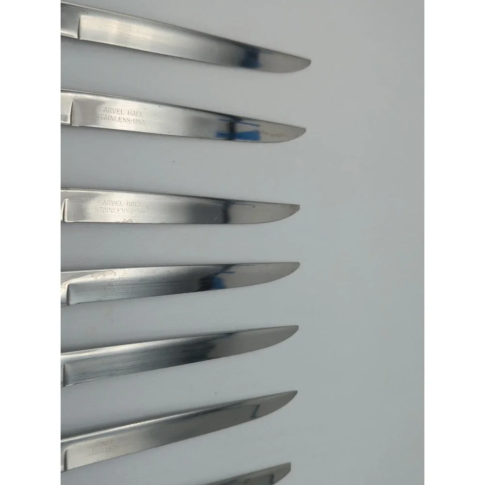 Carvel Hall Stainless Steel Steak Knives 6 Beautiful Ones & 1 Ugly‎ One Set Of 7